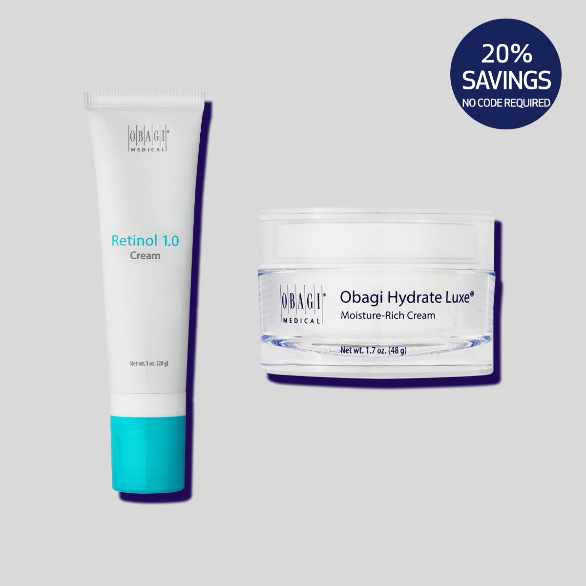 Obagi PM Renewal Duo Set (Retinol 1.0 28g + Hydrate Luxe