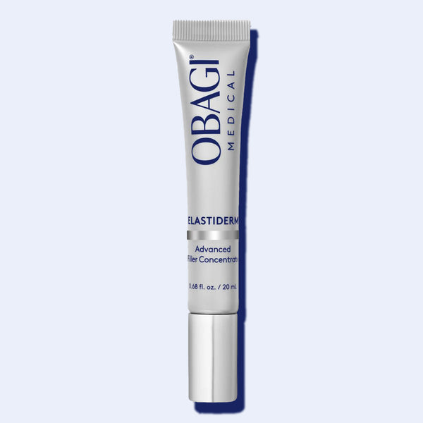 Obagi ELASTIderm Advanced Filler Concentrate 20ml tube with white packaging and blue accents