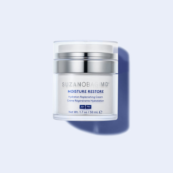 SUZANOBAGIMD Moisture Restore Hydration Replenishing Cream 50ml jar with silver lid on white background